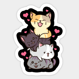 Funny Cat Mountain Meowtain Kitty Pun Sticker